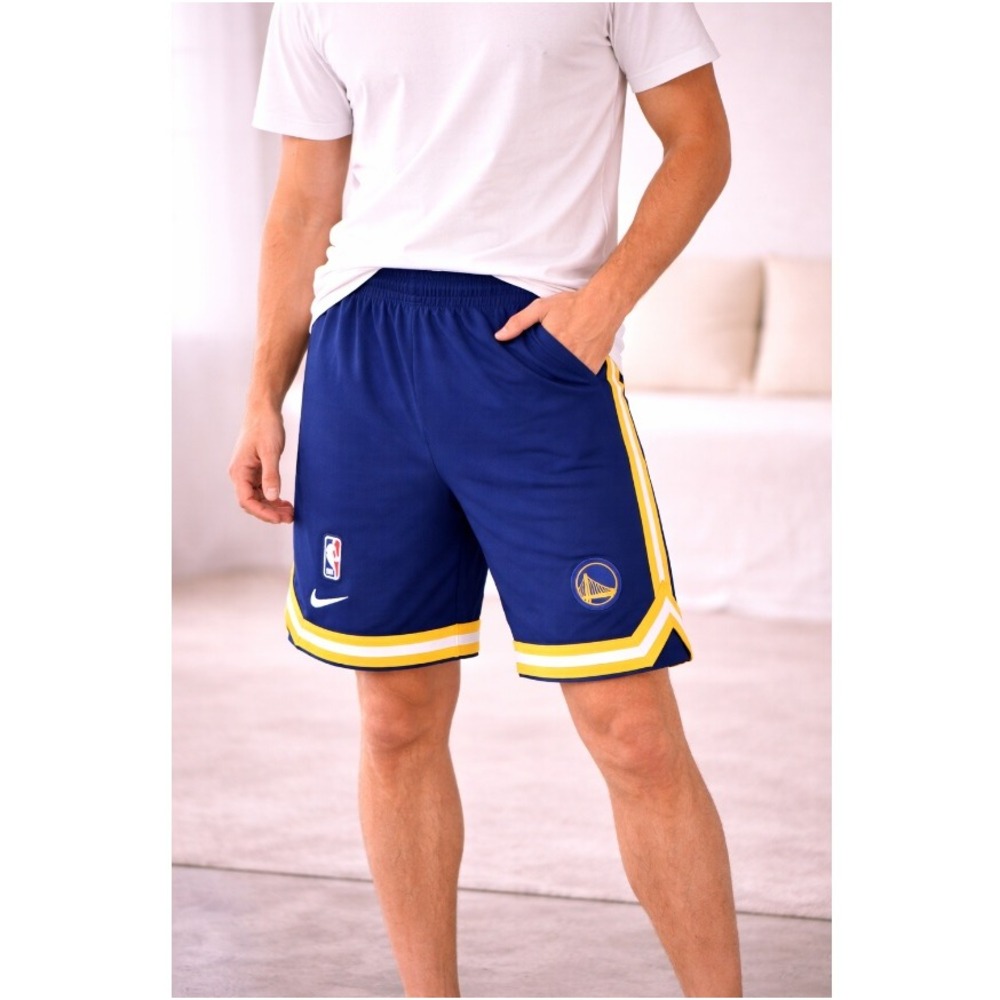 Nike‎ Men's Blue Golden State Warriors NBA Dri-FIT Basketball Shorts Size M NWT